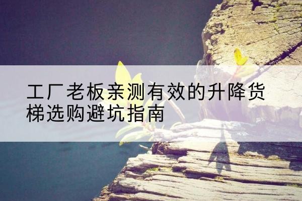 寿阳升降货梯怎么选-工厂老板亲测有效的升降货梯选购避坑指南