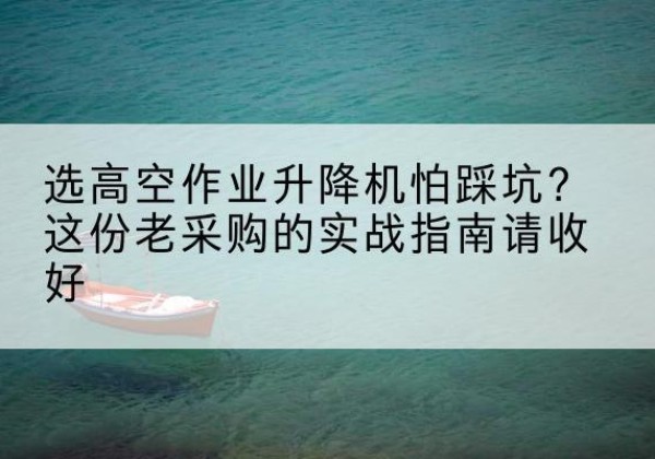寿阳高空作业升降机厂家推荐-选高空作业升降机怕踩坑？这份老采购的实战指南请收好